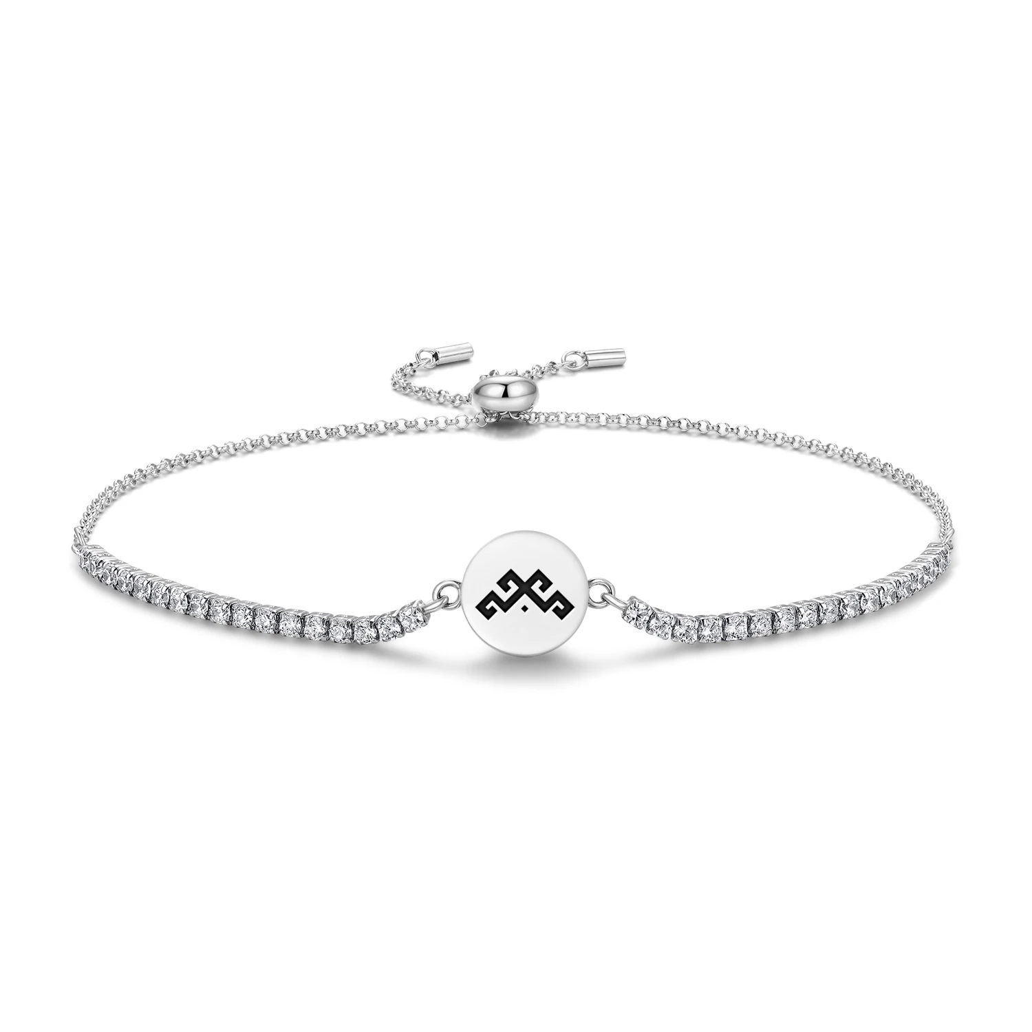 

Latvian Martina Bracelet 925 Sterling Silver Symbol Adjustable Tennis Zircon Chain for Women Jewelry Popular