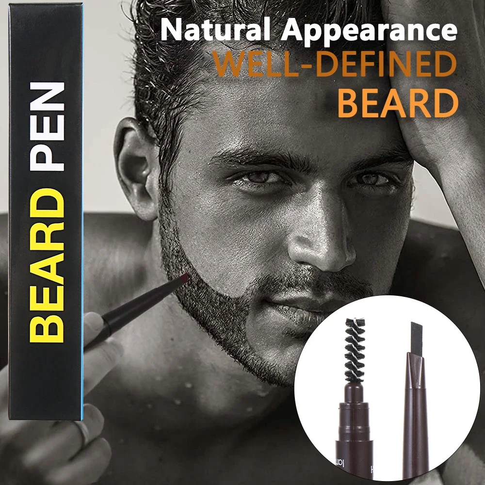 Lápiz de relleno de barba para hombres, pluma para colorear bigote impermeable, relleno para colorear, potenciador de barba, relleno de barba, antipérdida de cabello