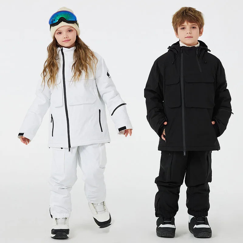 Veste et pantalon de ski coupe-vent et imperméables pour enfants, ensemble de snowboard pour enfants, garçons et filles, chaud, plein air, hiver