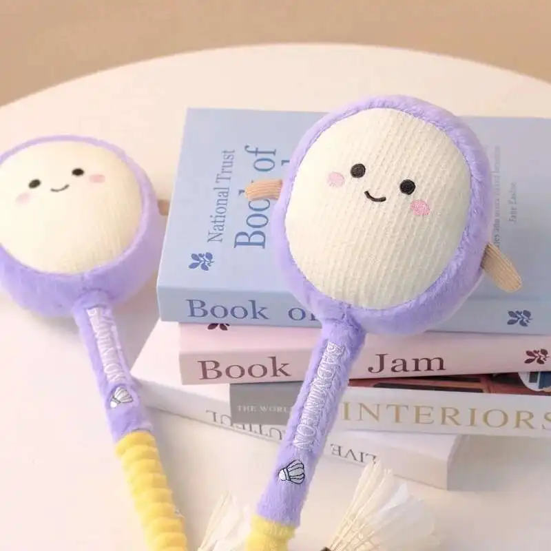 Raquette de Badminton en peluche de 38CM, jouet mignon, équipement de sport pour la vie réelle, poupée en peluche douce, décoration de la maison, cadeau Souvenir Kawaii