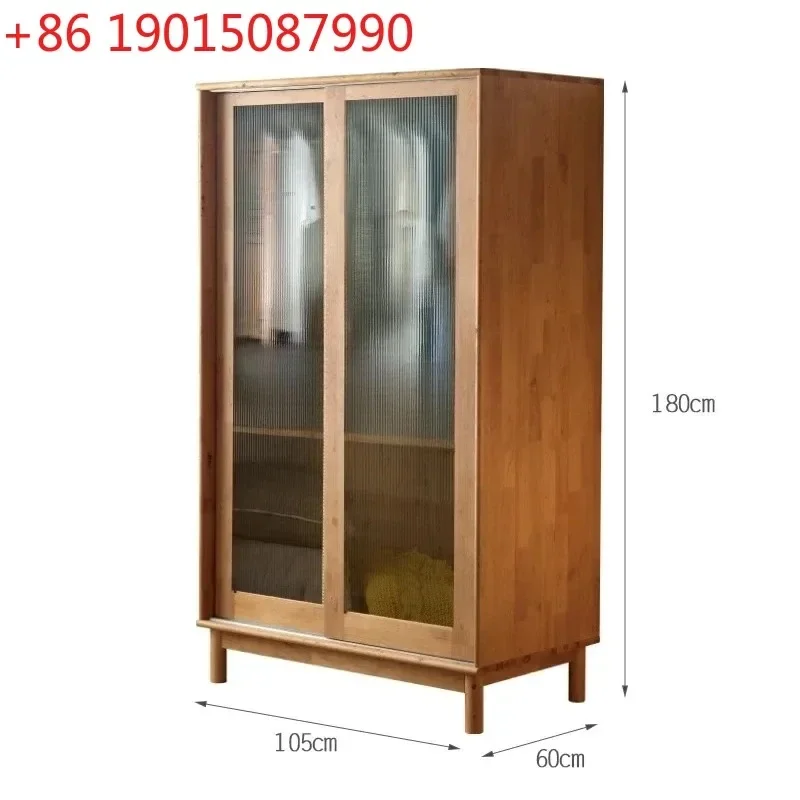 

Solid Wood Sliding Door Japanese Children's Cypress Wardrobe Changhong Glass Sliding Door Wardrobe