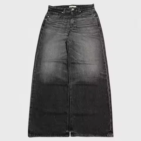 Overszied Men Street Casual Joker Denim Pants Couple Jeans Retro Streetwear American Y2K New Baggy Wide Leg Black Jeans