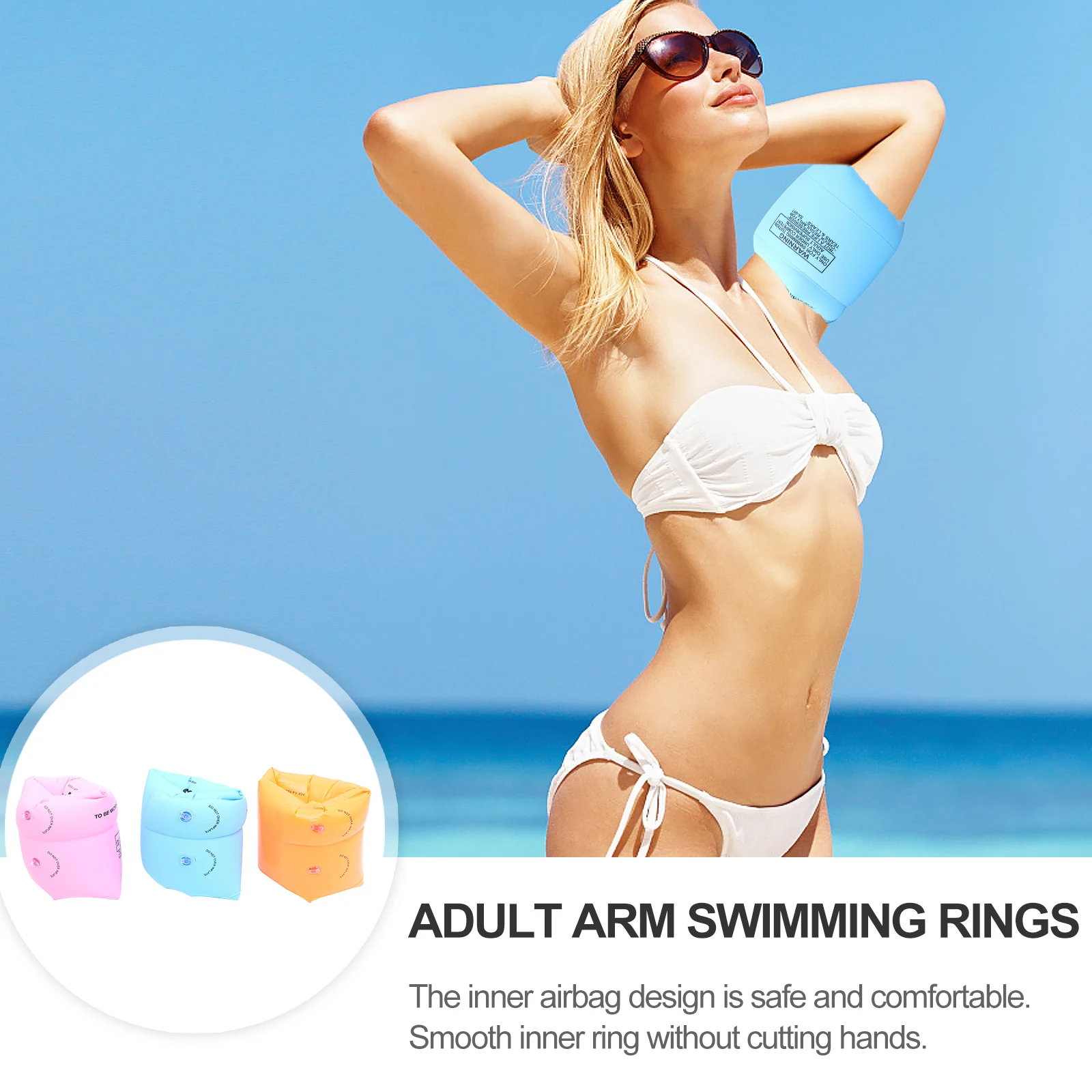 

3 Pairs Inflatable Pool Toys Swim Ring Aquatic Cuffs Swimming Floating Sleeves Toddler