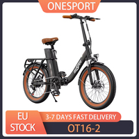 ONESPORT OT16-2 Electric Bike 20*3.0 inch Tires 250W High-speed Motor E-Bike 48V 15Ah Battery Bike 25km/h Max Speed Disc Brakes