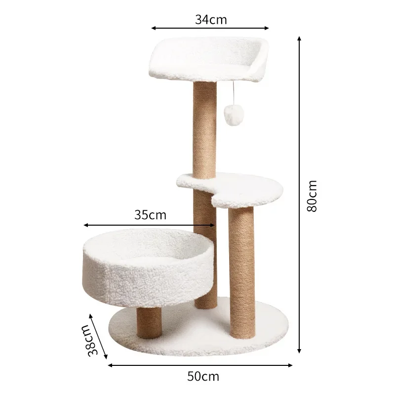 Multi-layer Cat Climbing Frame Cat House Tree Nest Integration Cat Scratching Post Small Acrylic Space Capsule Cat Holder