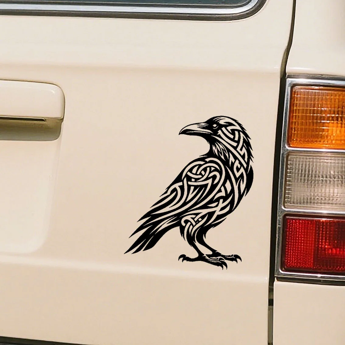 Elegant Minimalist Abstract Crow Art Car Decals, Vinyl Stickers for Car Doors & Windows