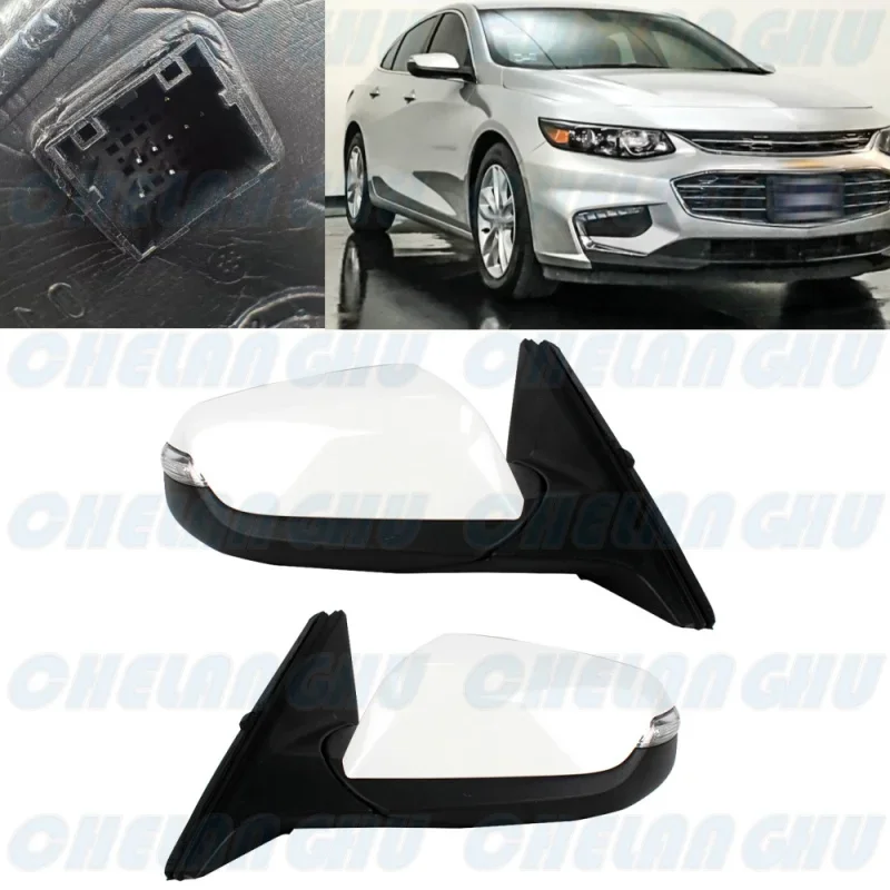 

For Chevrolet Malibu 2016 2017 2018 2019 2020 2021 1 Pair 8 Pins White Painted Heated Power Adjust Blind Spot Mirror Assembly