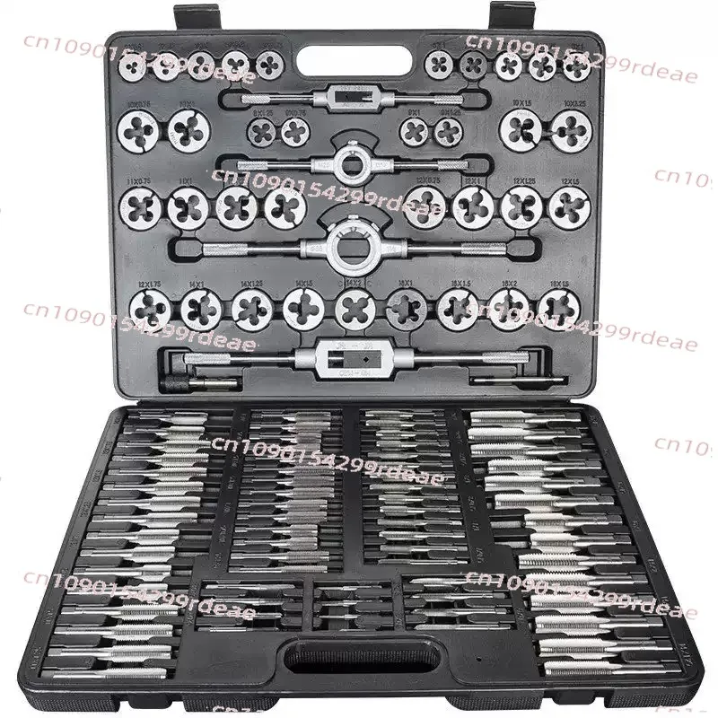 110pcs Tap and Die Set Metric SAE Threading Tool Kit Bolt and Pipe Tap Set for Thread Cutting with Thread Maker Tool