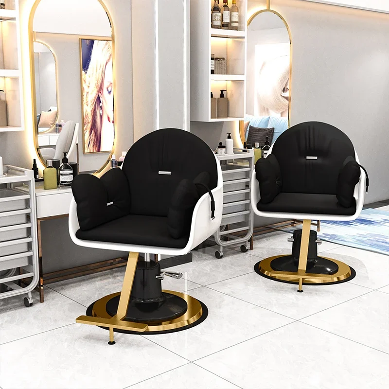 

Barbershop Swivel Lift Perm Barber Chair Hair Dyeing Hairdressing Simple Barber Chair Silla De Barbería Salon Furniture WT