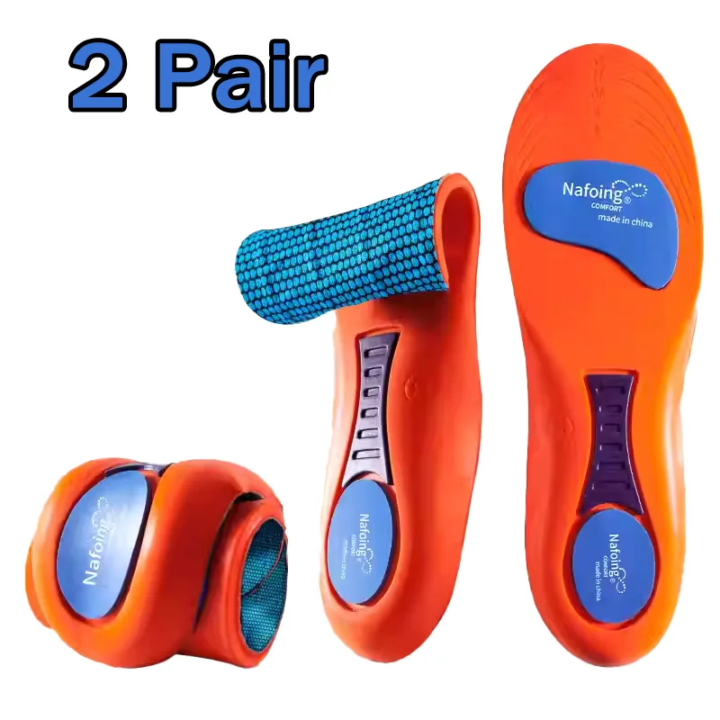 2Pair New Breathable Orthotic Insoles with TPU Support Shock Absorption Cushion Inserts Odor-Proof Comfort Insoles for Running