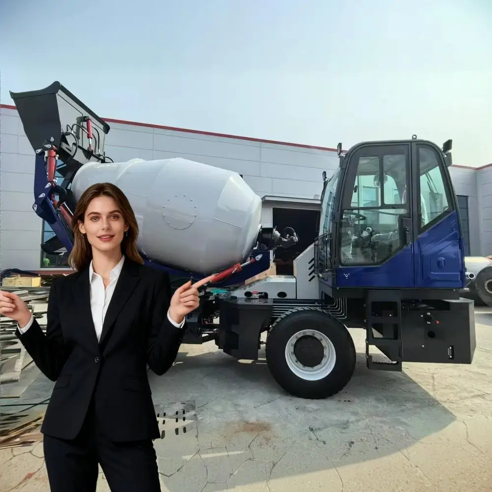 Compact Self-Loading Concrete Mixer Truck High Load Engine 4x4 Drive 5.3m Turn Radius for Small Building Sites Farm Customized