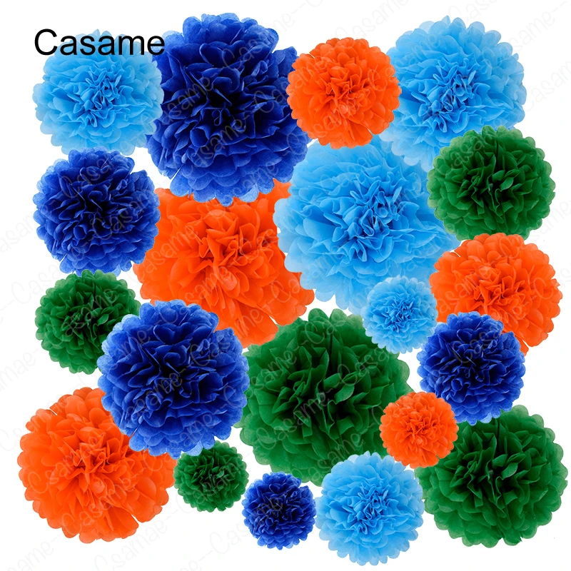 Set Hanging Flower Pompom Tissue Paper Pom Poms for Weddings and Other Occasions Party Birthday Colorful Decoration Lantern