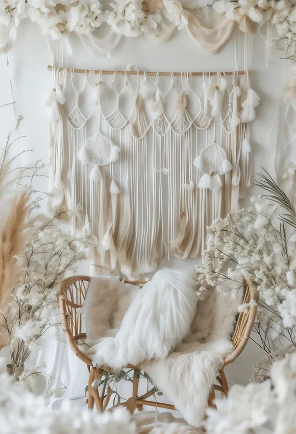 Mehofondการถ่ายภาพฉากหลังงานแต่งงานBoho Pampas Dream Catcherสาววันเกิดพื้นหลังตั้งครรภ์ดอกไม้ตกแต่งPhoto Studio