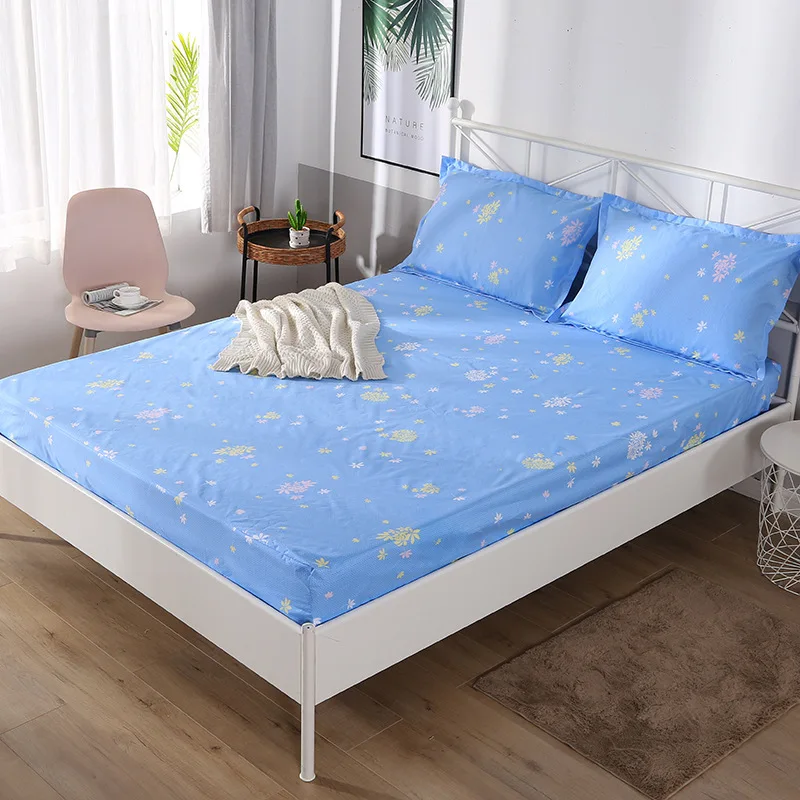 Waterproof Mattress Cover Bed Fitted Sheet  Sheet With Elastic Band  European Style  Linen Sleeping Bed Cover Mattress Protector