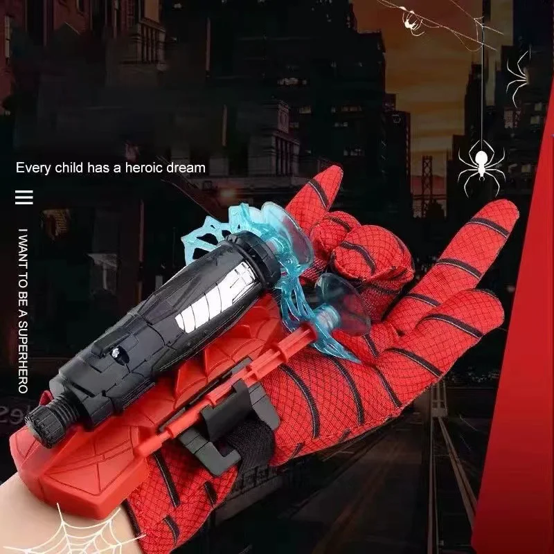 Spider Web Shooters with Glove for Kids Cosplay Party Favor | Superheroes Wrist Launcher Toy, Halloween Party Supplies, Christmas Stocking Stuffers, Christmas Gift, Birthday Gift for Boys Girls
