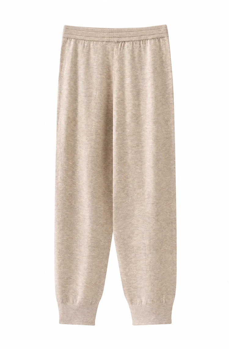 MZ62127 Damen Minimalistische Strick-Jogginghose mit Hoher Taille, Elastisch, Schmal Geschnitten, Weiche Modal-Mischung, Freizeithose für Herbst und Winter – Detail 13