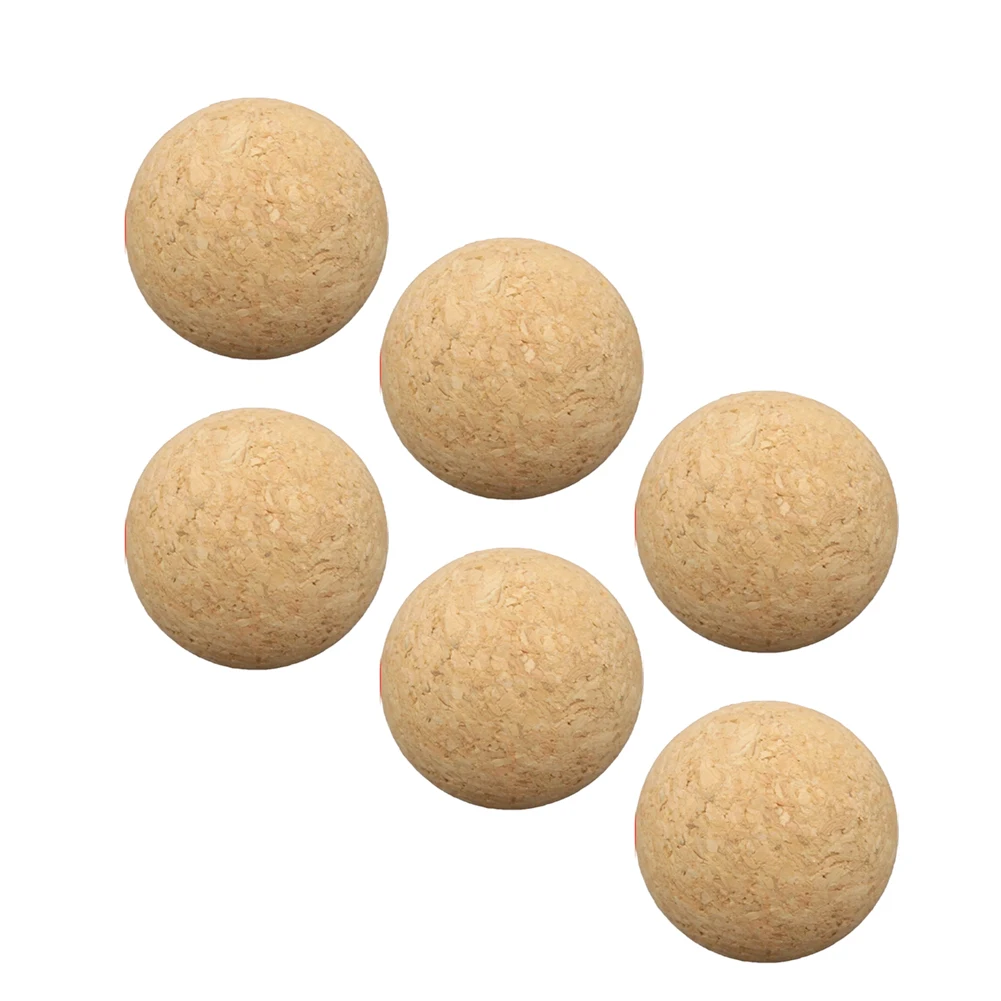 Replacement Table Soccer Balls 6pcs Natural Cork For Table Football Systems Compatible With Common Rod Diameters 36 40 45 50mm