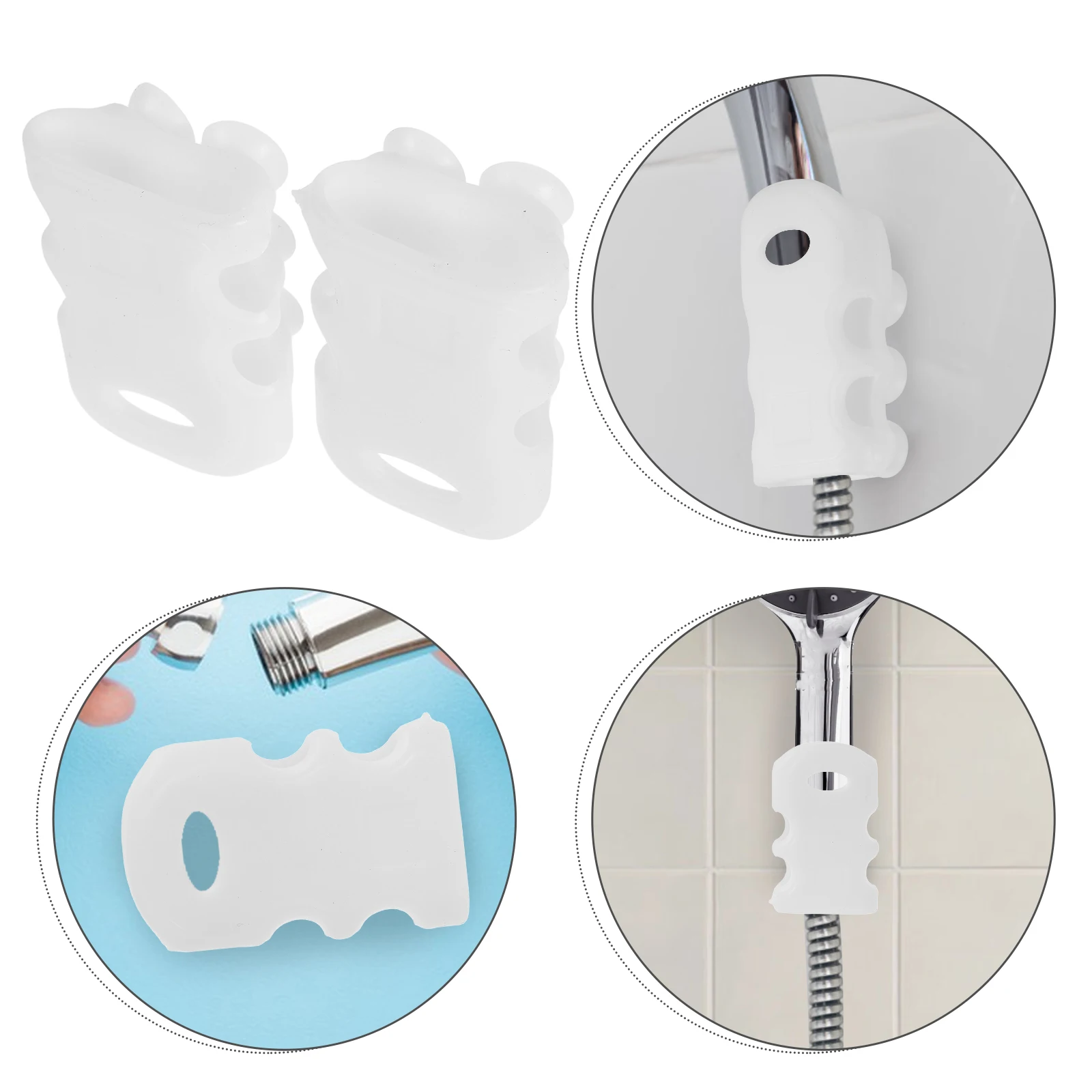 

2 Pcs Shower Bracket Bathroom Holder Removable Suction Cup Silicone Easy Installation Secure Hold Versatile Use Strong Suction