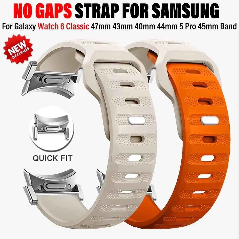 Quick Fit weiches Silikon band für Samsung Galaxy Watch6 Classic 47mm 43mm 6/5/4 40mm 44mm 5pro 45mm keine Lücken Sport band Armband