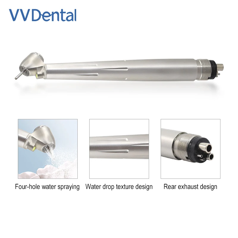 

VV Dental 45 ° Surgical High Speed Handpiece Standard Head Push Button Single Way Spray Handpiece Dentists Tools