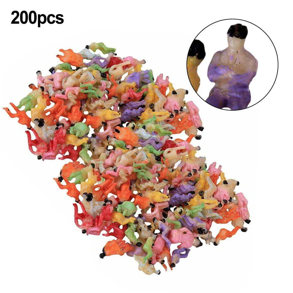 200pcs Seated Painted Model People Figures Railway Sitting Passengers 1:100 Painted Figures HO TT Scale Standing People Assorted