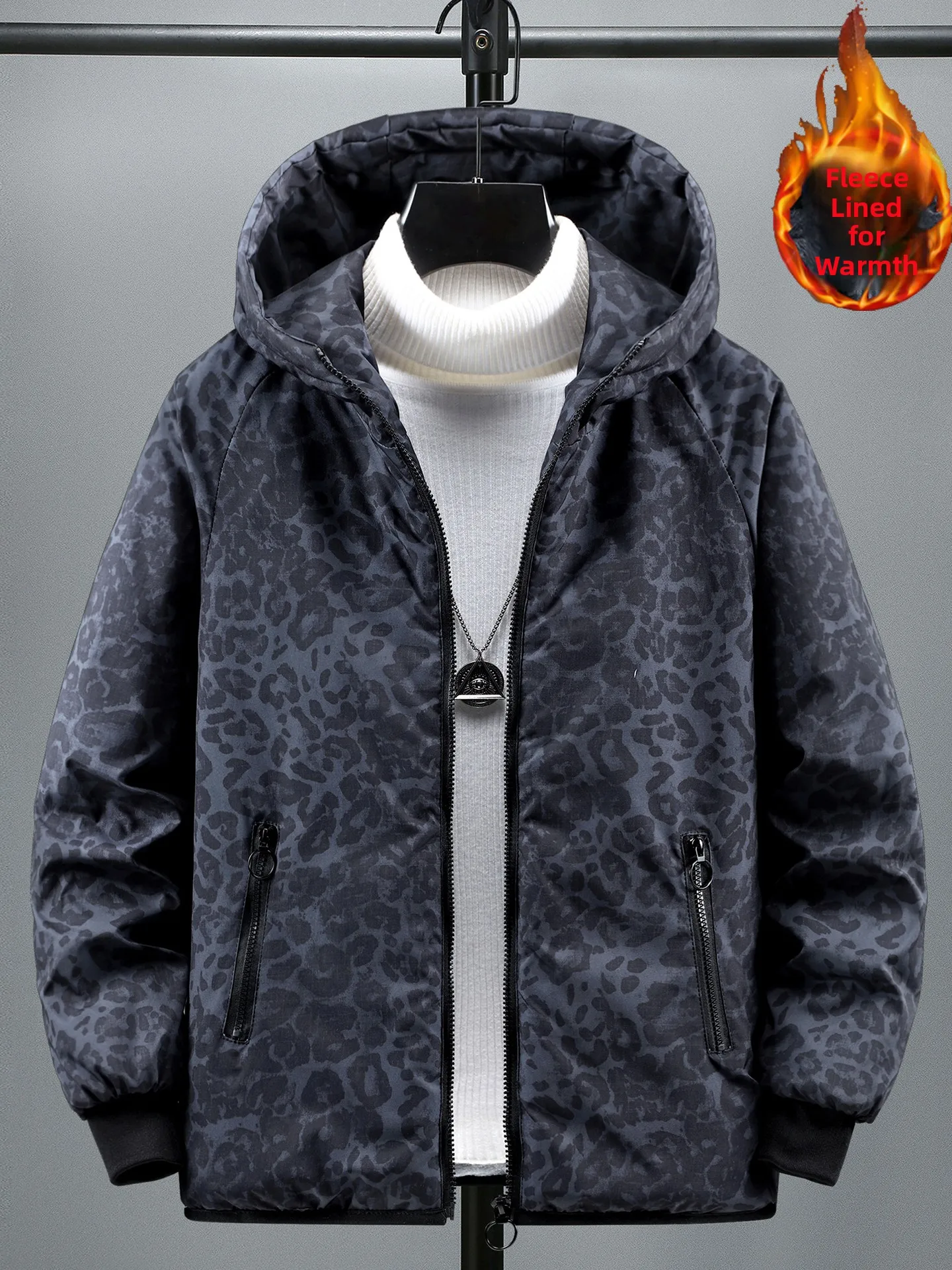 

Утепленная флисовая камуфляжная мужская хлопковая куртка с капюшоном, модное зимнее теплое пальто из полиэфирного волокна с длинными рукавами, защита от холода