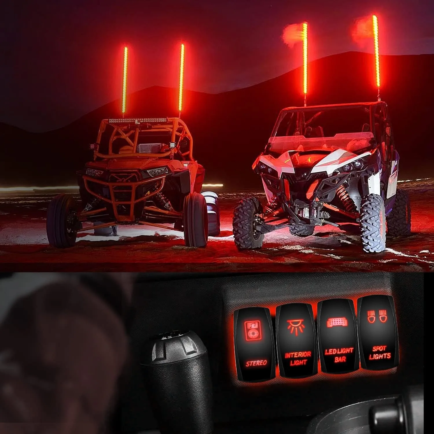 Nilight Truck SPST Switch 5Pin Dual LED Light Bar On Off Switches with Jumper Wires Set for Cars Trucks RVs Boat Stereo Rocker Switch