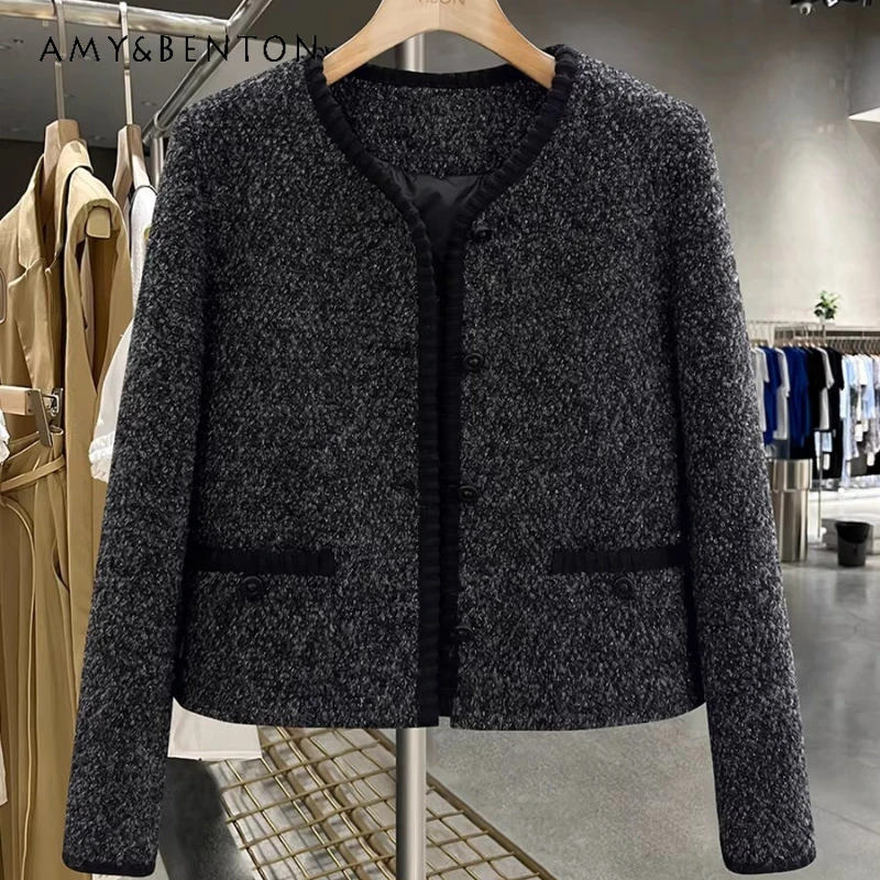 

French Design Black Slimming Down Liner Women's Jacket 2025 Winter New Fashionable Elegant High-end Versatile Short Coats Ladies
