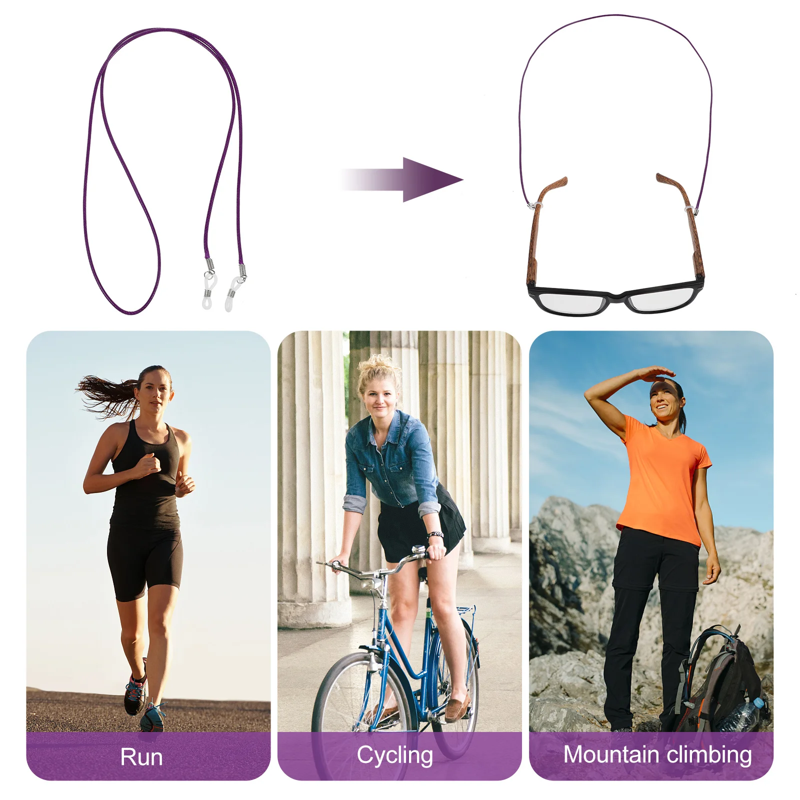 

Eyeglass Chain Silicone Ends Eyeglass Holder Metal Coils Neck Strap Holder For Sunglasses Eyewear Accessory White