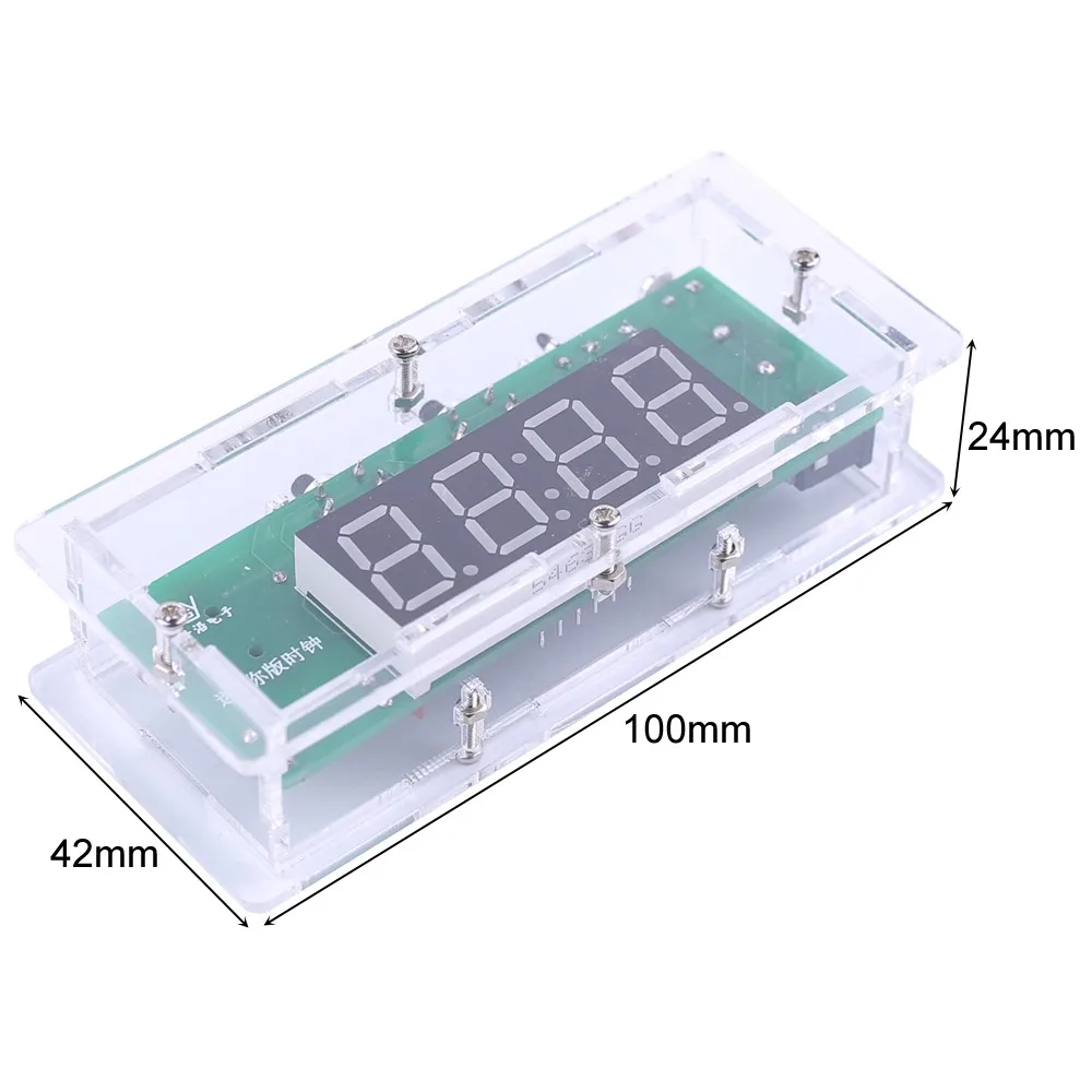 Digital Electronic Clock DIY Kit LED Temperature/Time Display Alarm Clock 0.56Inch 4 Bit DC 5V Soldering Exercise Suite Green