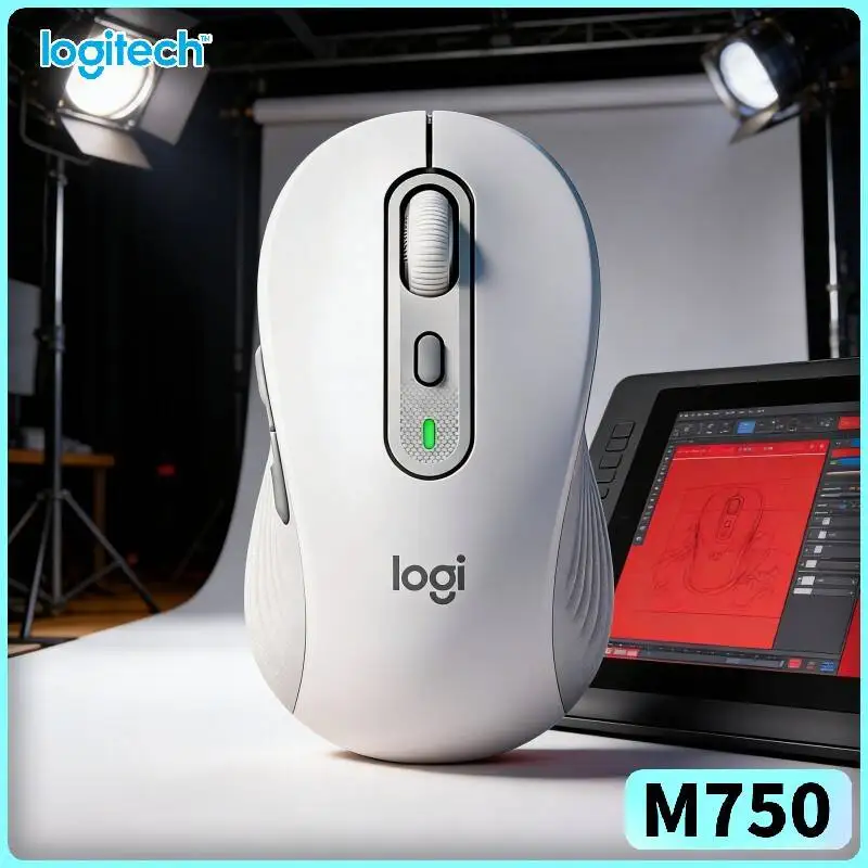 

Ergonomic M750 Wireless Mouse - Custom Shortcut Function Buttons, 4000 DPI Precision, Dual Connection, Home Desk Pick Tool