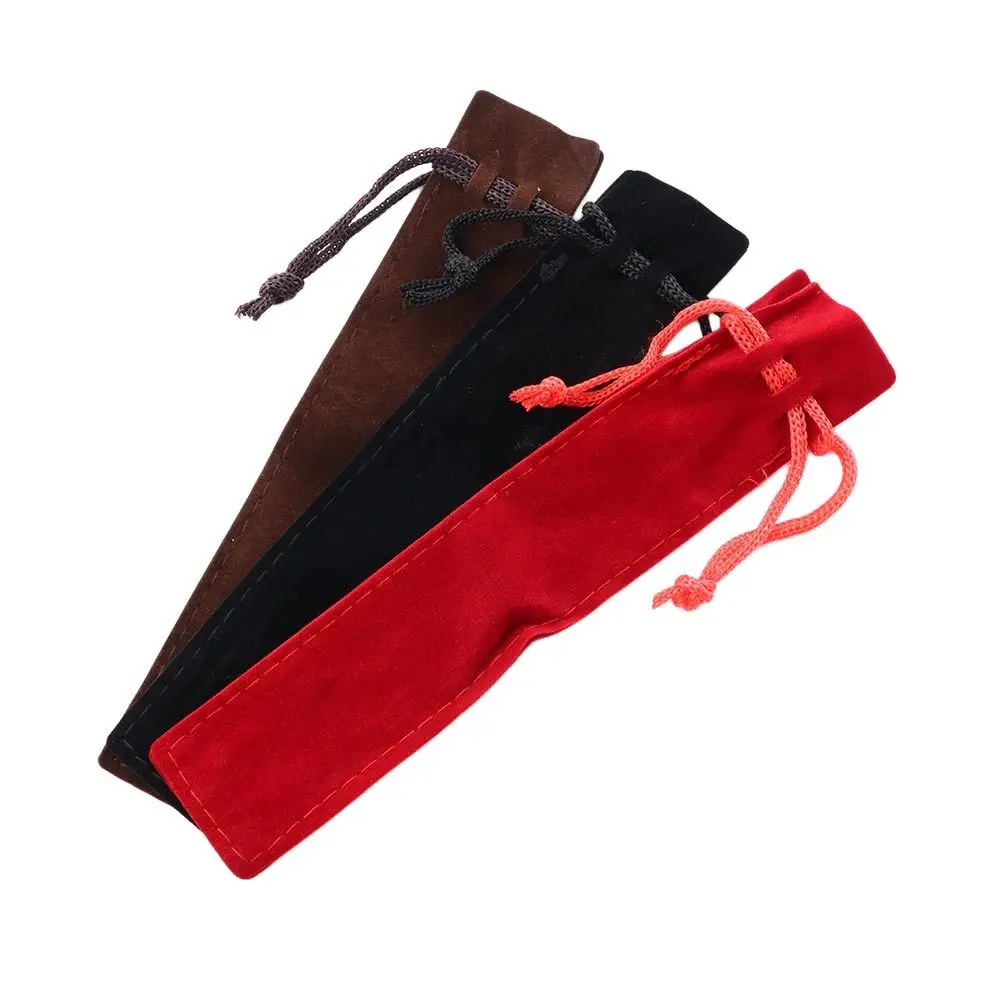 Supplies 5 Colors Drawstring Pen Pouch Fountain Pen With Rope Single Pencil Bag Pen Bag Case Pencil Bag Velvet Pen Pouch