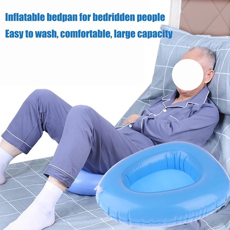 ^Portable Household Inflatable Bedpan Comfort Breathable Elderly Patient Care Anti Bedsore Air Cushion Potty~