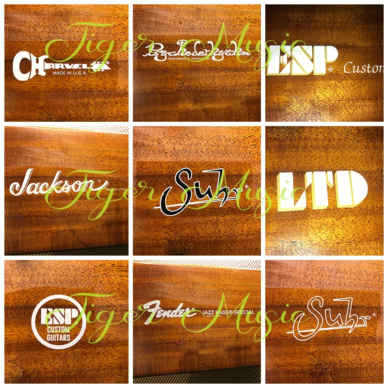 3 uds DIY guitarras eléctricas blancas transferencia de tobogán acuático calcomanía de guitarra cuello cabeza palaciego pegatina calcomanía