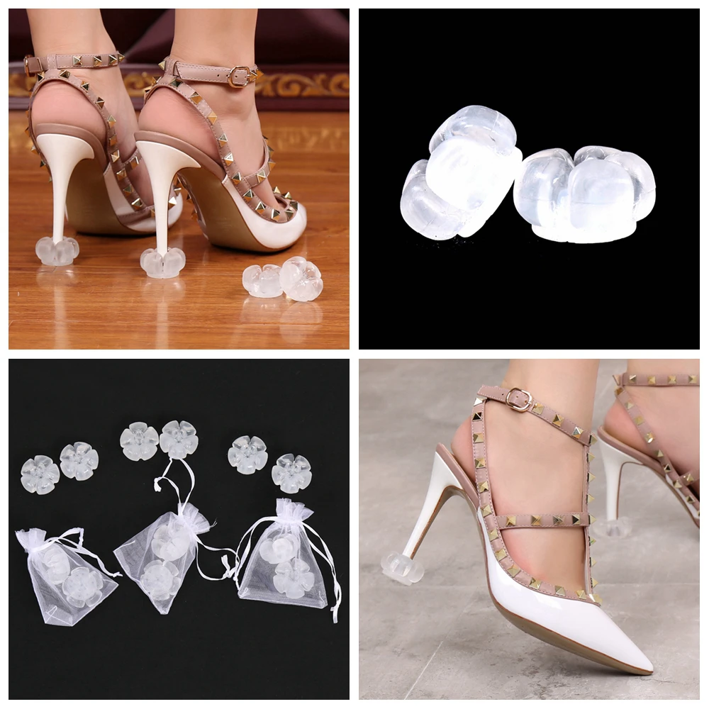 150 Pair/set High-Heeled Shoe Heel Protectors Petal Shape Stiletto Heel Covers Stoppers High Heeler For Wedding or Outdoor Party