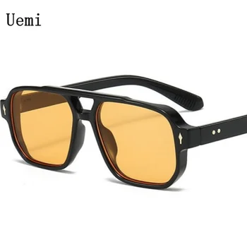 Nuovi occhiali da sole quadrati retrò a doppio ponte per donna uomo moda design di lusso rivetti occhiali da sole tonalità di tendenza occhiali da vista UV400