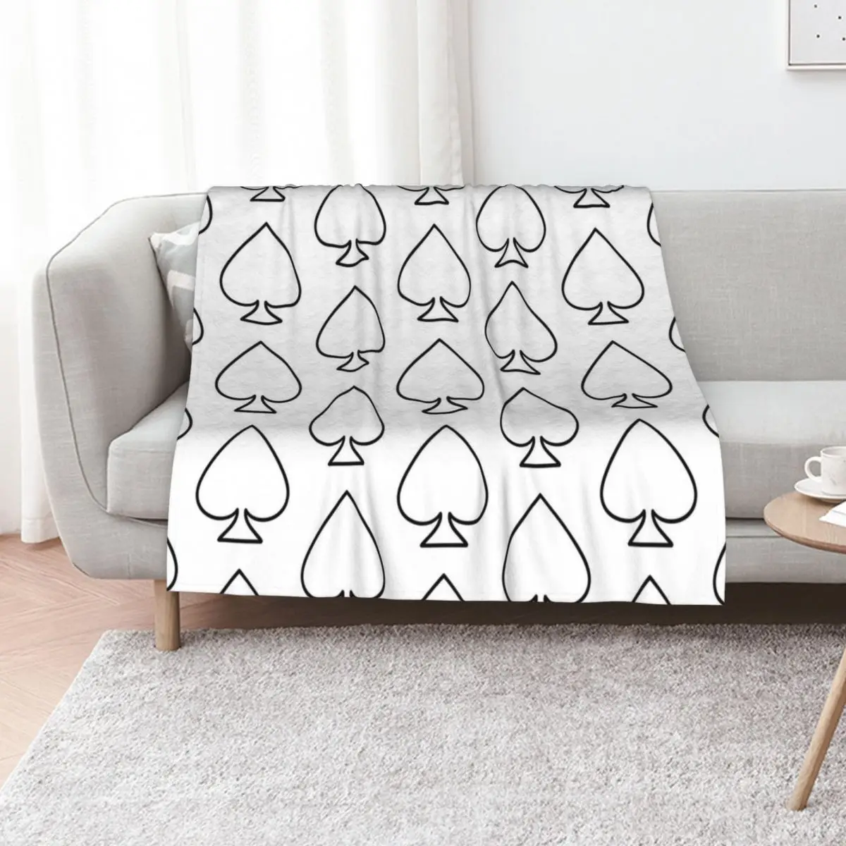 Ace of Spades White T-Shirt Throw Blanket Moving Hairy wednesday Furrys Luxury Designer cosplay anime Blankets
