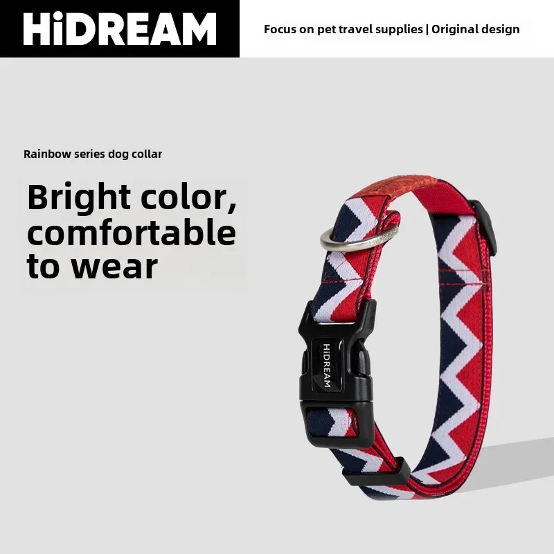 HiDREAM®Rainbow Dog Collar for Walking, Adjustable Safety, Easy Wear, Wider Belt, Durable, Original Design