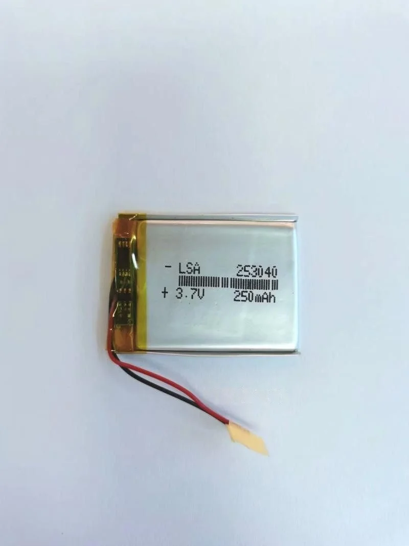 Rechargeable 253040 Ultra-Thin Polymer Lithium Battery 250mAh-3.7V for Smart Wearable Electronic Card Reader