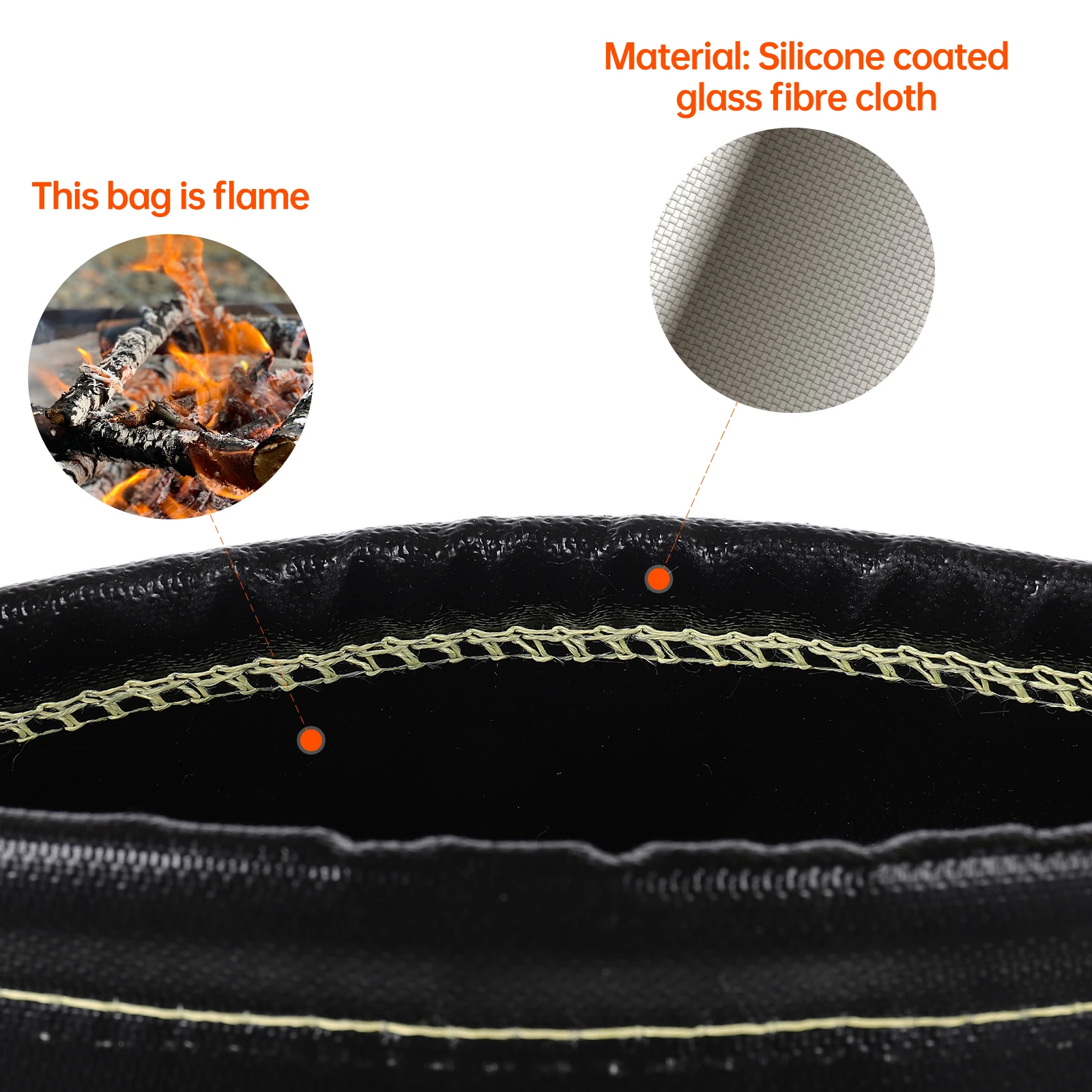 

1Set Carbon Ash Storage Bag Flame Retardant Portable Pouch for Camping Picnic Barbecue Outdoor Travel Lightweight Insulation