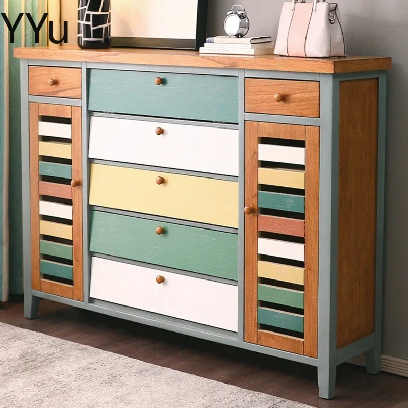 Multi Layer Modern Shoe Cabinet Drawers Wooden Space Saving Storage Shoe Cabinet Living Room Hallway Mueble Zapatero Furniture