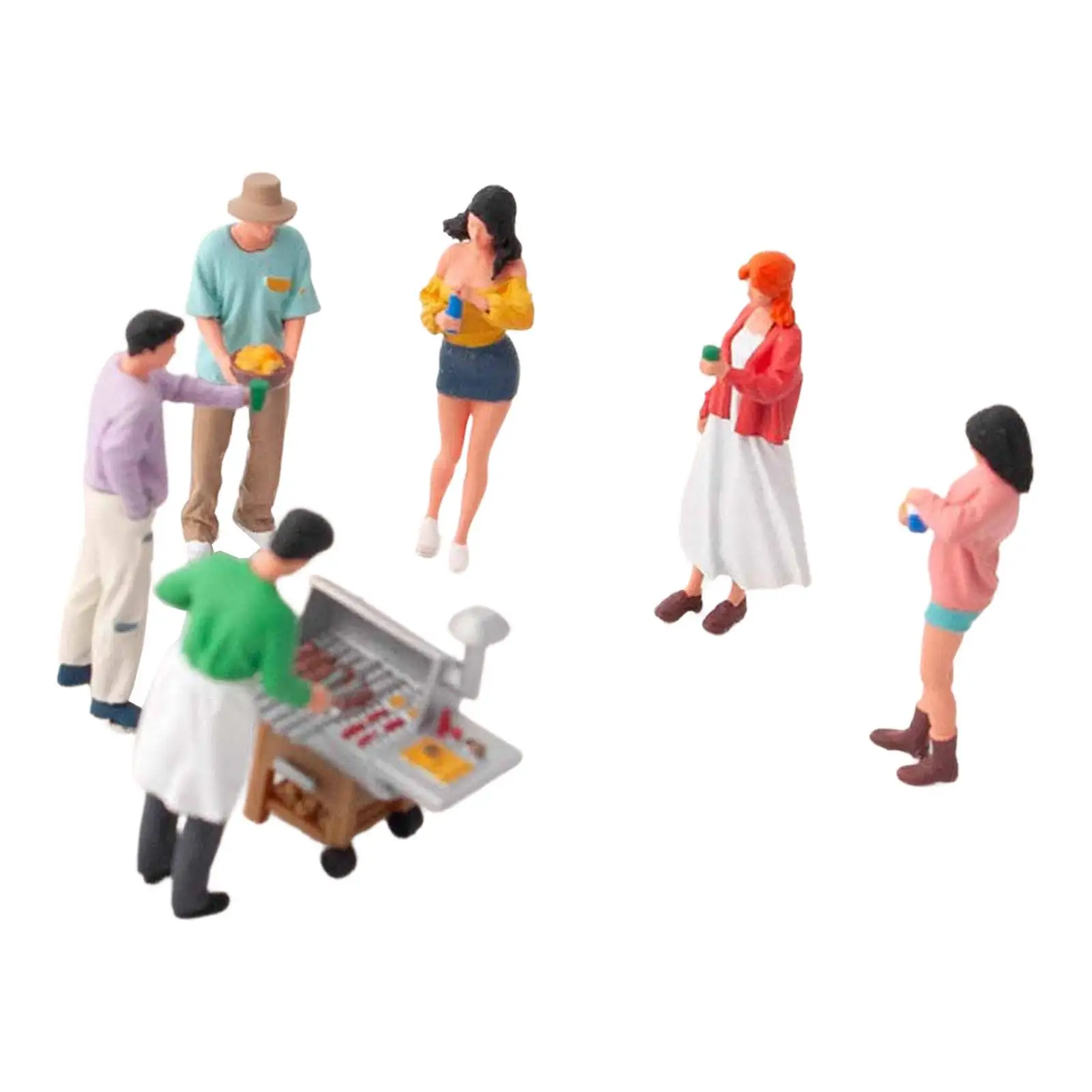 

1/64 Scale Miniature Scene Figurines Miniature BBQ Scenes Figures Collectibles Realistic for Diorama Micro Landscapes Layout