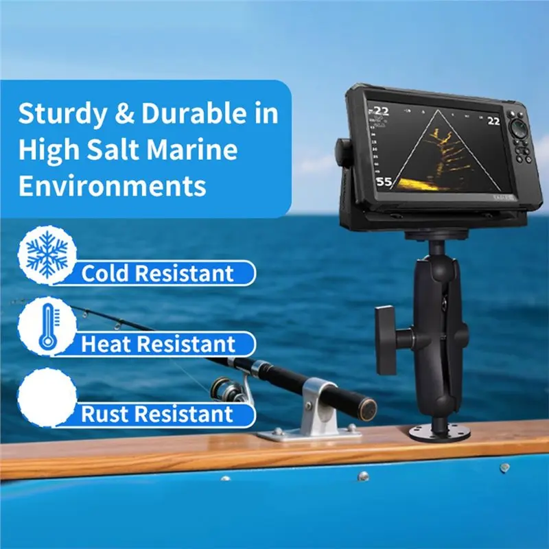 B48B-Fishfinder Aluminum Fish Finder Mount Base Ball-Mount 360 Degree Rotation For Garmin Lowrance Holder - Image 2
