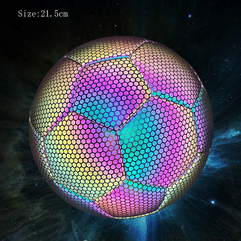 PU素材で作られた単一の反射サッカーボールは、トレーニングや屋内および屋外のゲームに適しています。