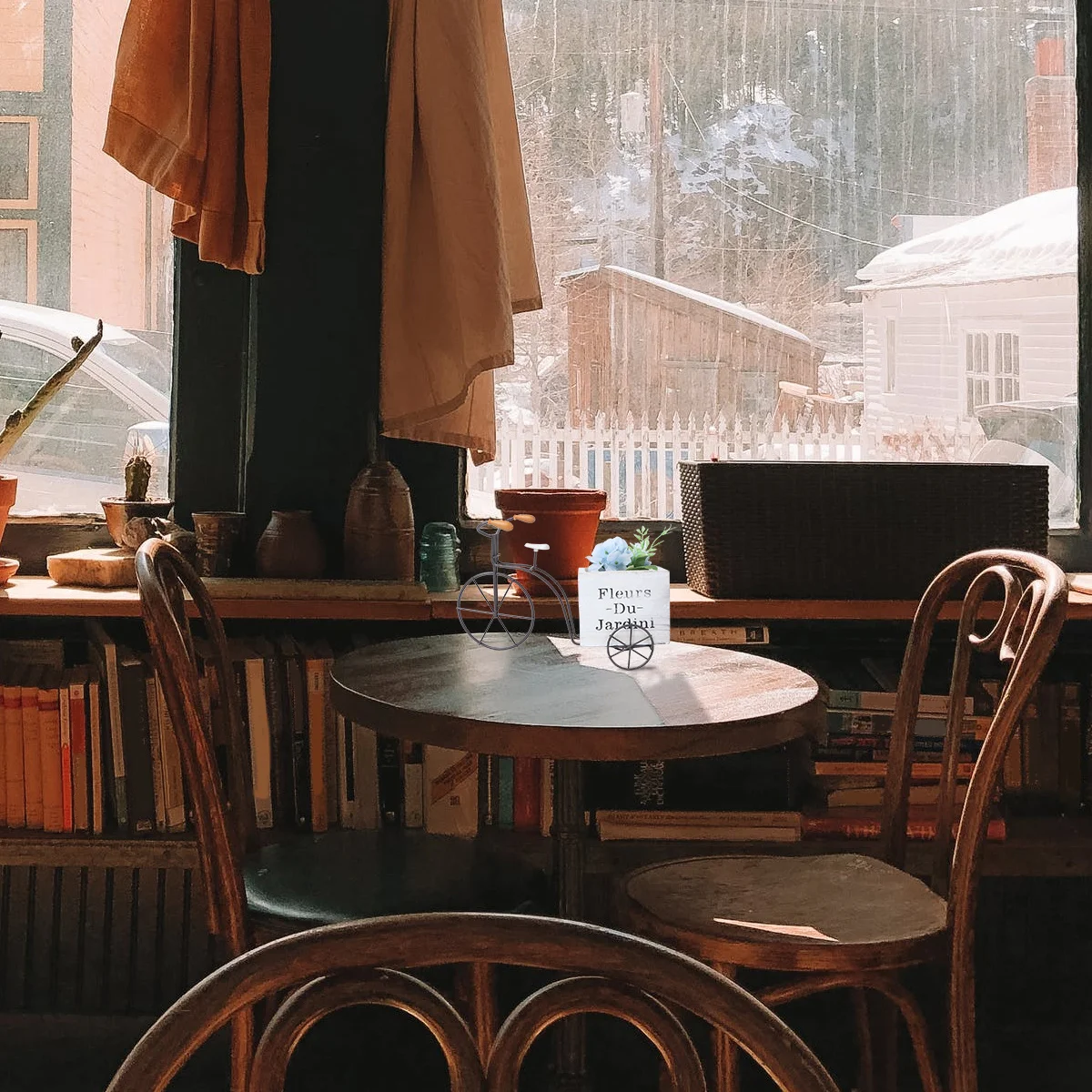 

1pc Wooden Flower Box Garden Planter Pot Rustic Craft Ornament Chic Decorative Vase Handy Plant Container for Home Outdoor Use