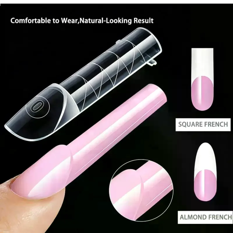 120pcs Ultra-thin French Nail Forms 12 Sizes Perfect C-curve Nail Extension Forms Quick Extension Transparent Nail Dual Forms