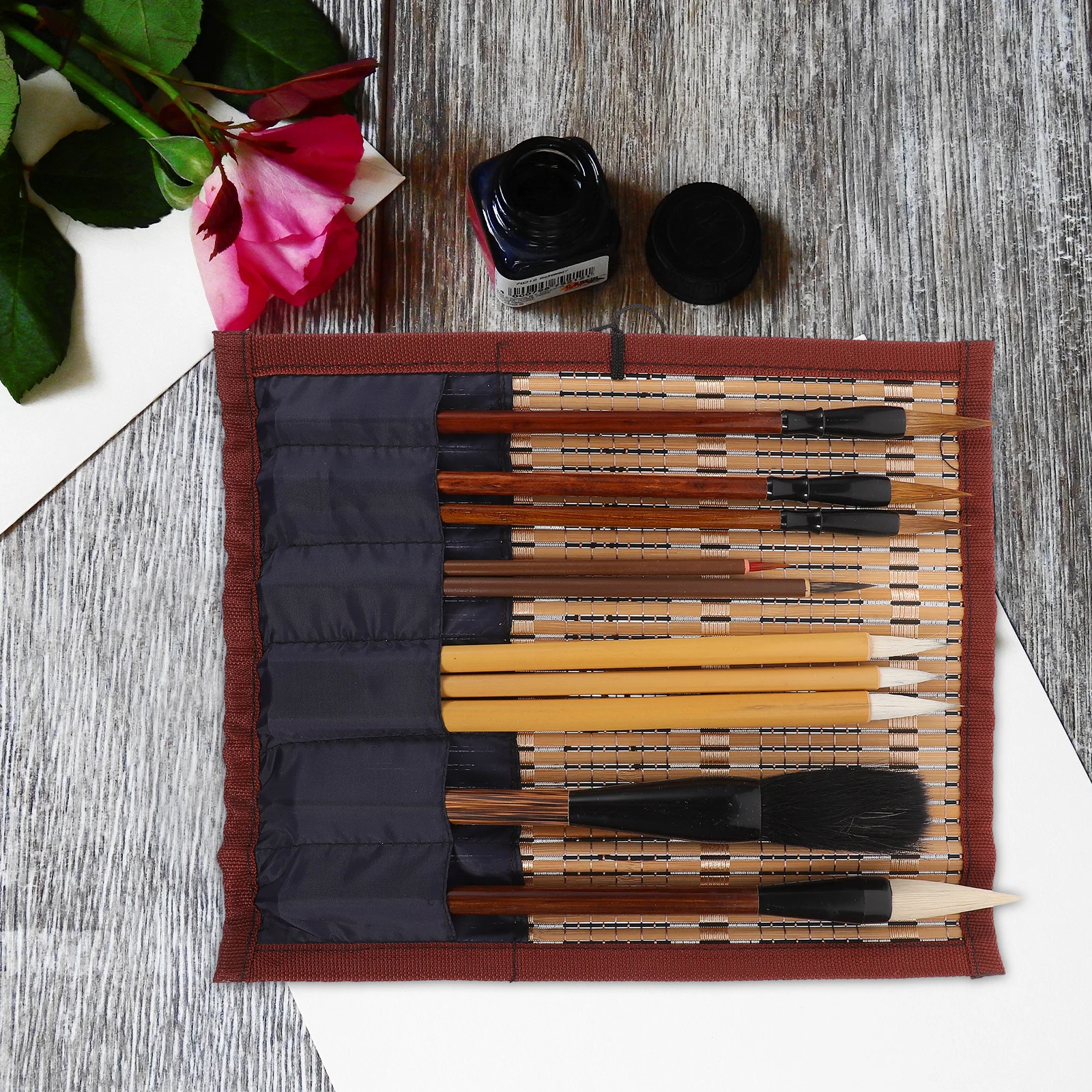 

1 комплект, кисть для китайской каллиграфии, традиционная кисть для рисования тушью с тонким кончиком, ручка для художественного письма, принадлежности для китайского искусства