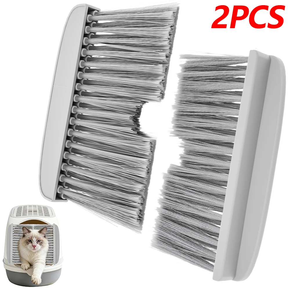 2Pcs Cat Litter Box Door Brush Universal Floating Hair Grooming Door Brush Self-Adhesive Cat Loose Fur Door Brush Pet Supplies