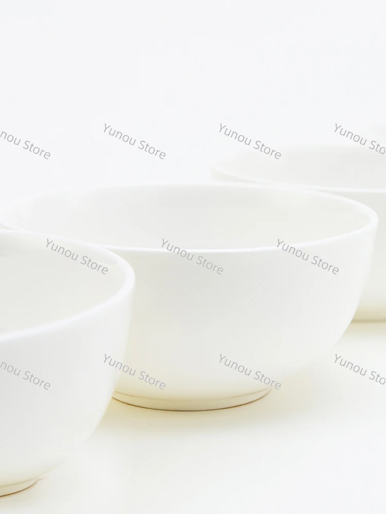 Tableware, Ordinary Household Bowls, Pure White Bowls for Personal Use, High-temperature Ceramic Bowls, Ceramic Face Bowls