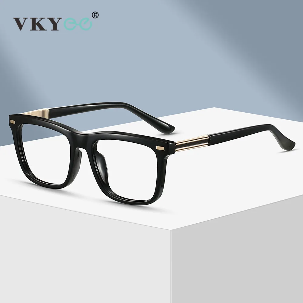 VICKY New Simple Geometric Square Design Men's Anti-blue Light Reading Glasses Can Be Customized Prescription 84007